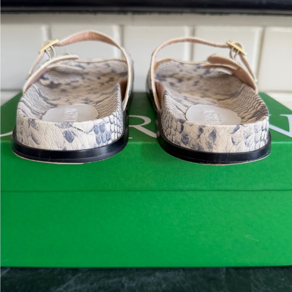 J. Crew Colby Snake Print Leather Sandals - Picture 5 of 7